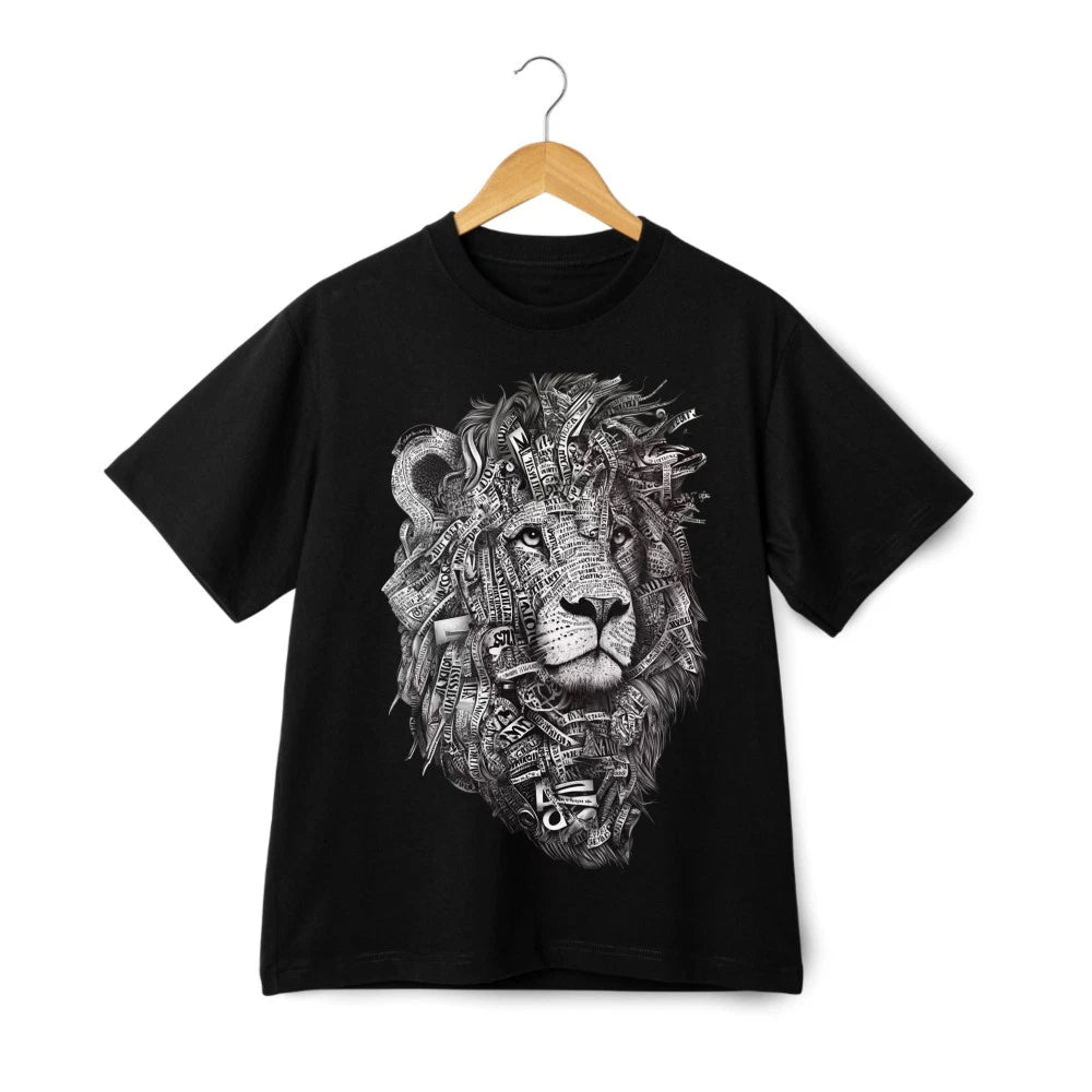 Thoughtful Artistic Lion Portrait Graphic T-Shirt, Unisex Casual Cotton Tee