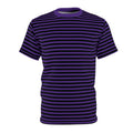 Dark Purple Striped T-Shirt Black & Purple T-Shirt Gothic Short Sleeve T-Shirt