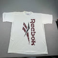 Vintage Reebok Shirt Mens XL White Big Logo Spellout MAde USA 90s Graphic Tee
