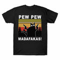 Cat Tee Tee Sleeve Madafakas PEW T PEW Lover Funny Black Short Cat Men's Shirt