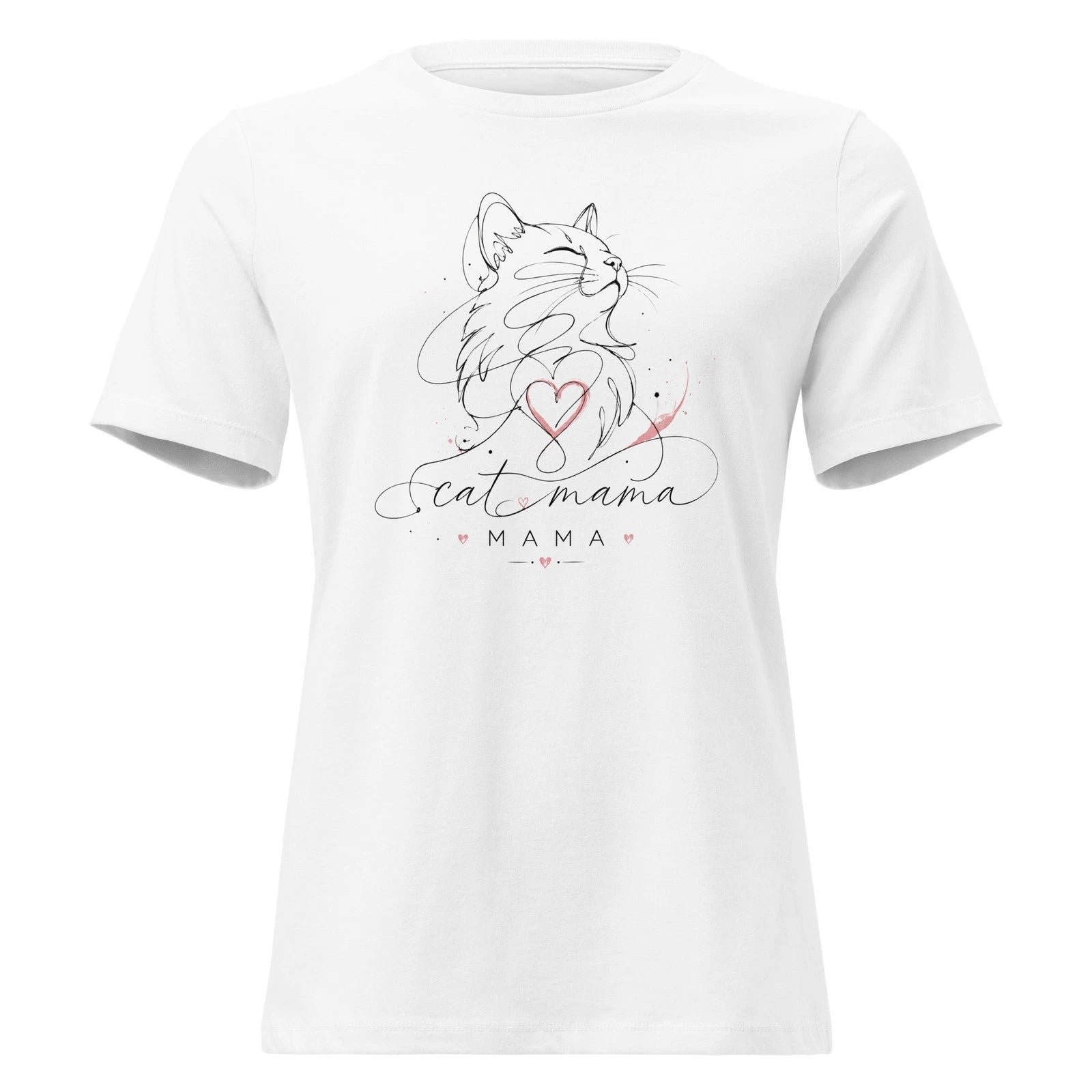 Cat Mama Shirt | Calligraphy Line Art Cat Mom Tee