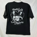 Pretty Girls Love A$$holes Live Forever Large T-Shirt Barbed Wire Skull Graphic