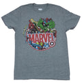 Marvel Comics Adult New T-Shirt  - Marvel Circle Logo in a Sea of Heroes