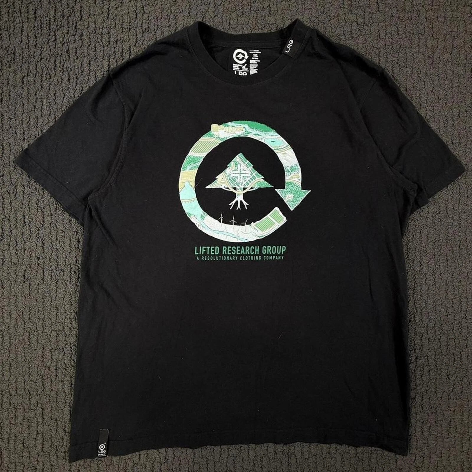 LRG Y2K Skater Black Graphic T Shirt Summer XXL