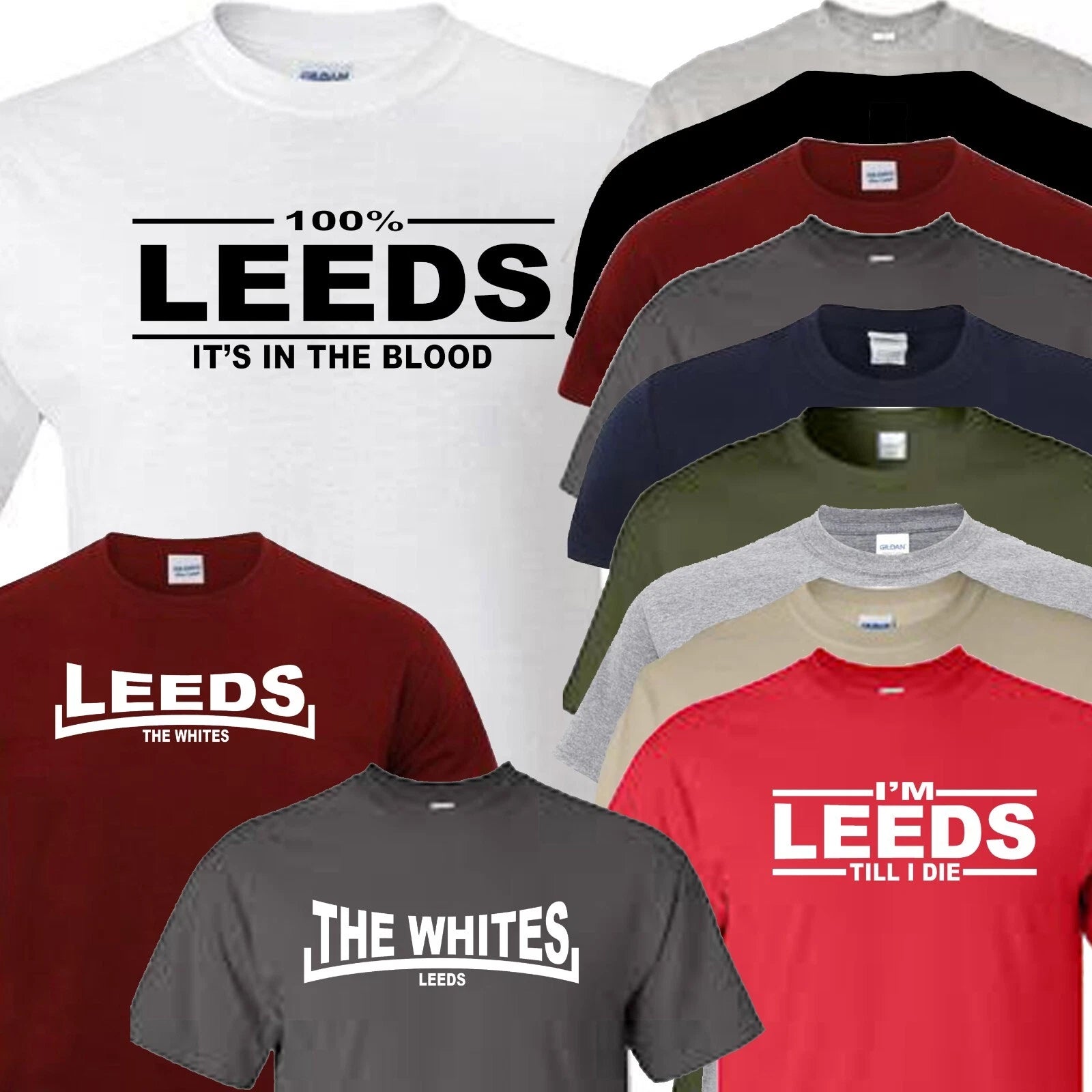 Leeds football t shirt the whites novelty fathers day gift Christmas present