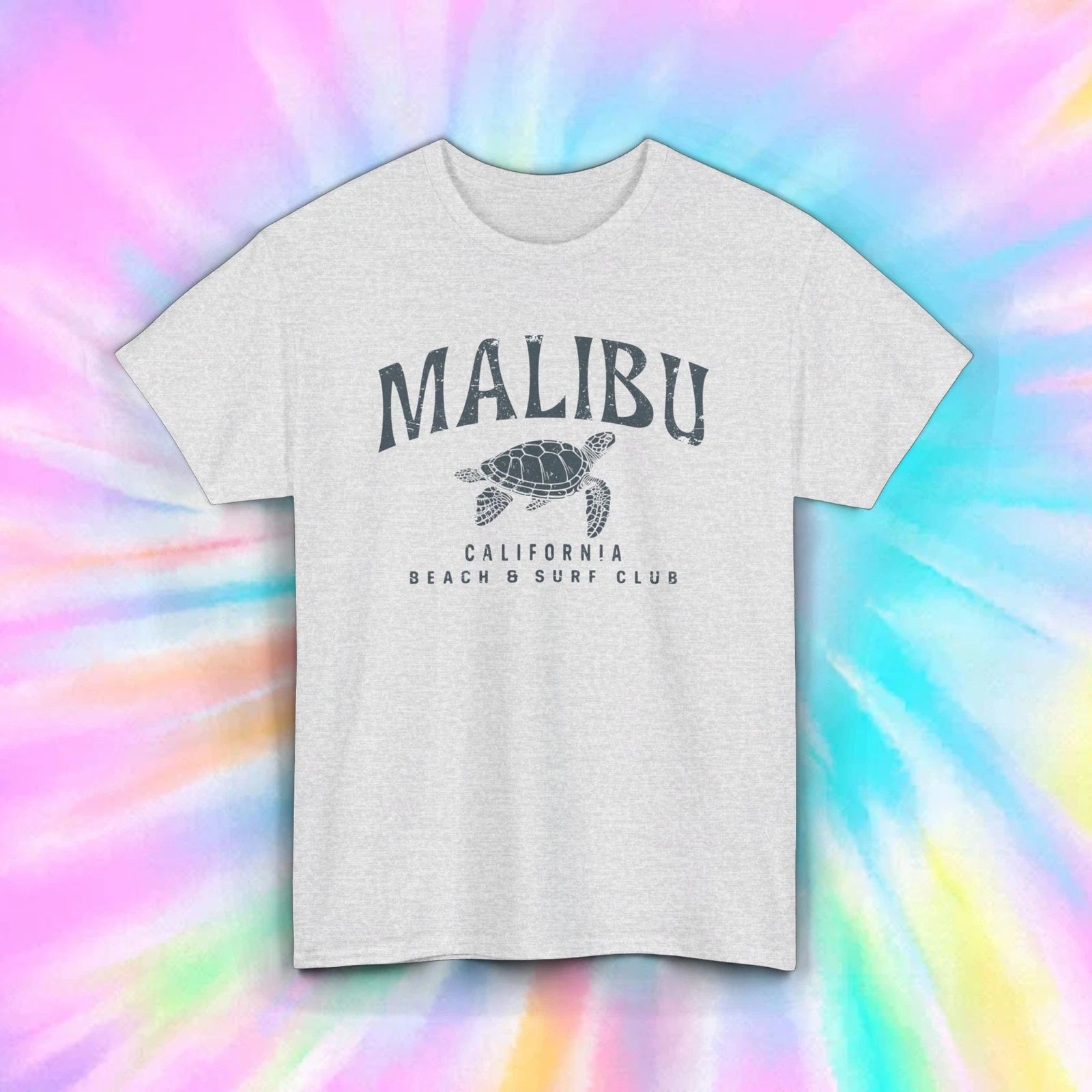 Malibu Beach & Surf Club T-Shirt | California Surfing Tee | Turtle Graphic