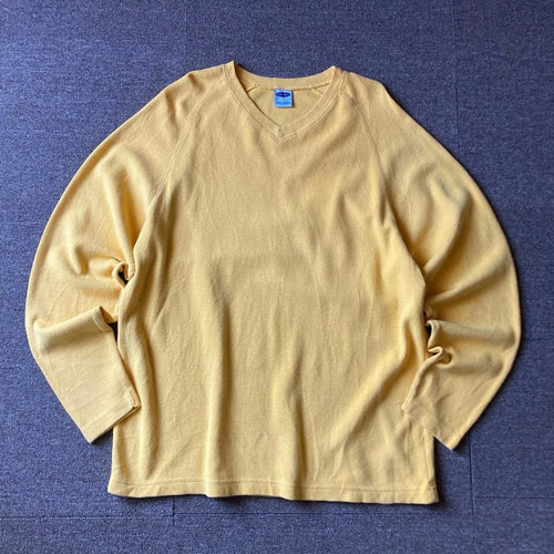 00s Old Nay thermal long sleee t-shirt yellow grunge y2k Heisei L