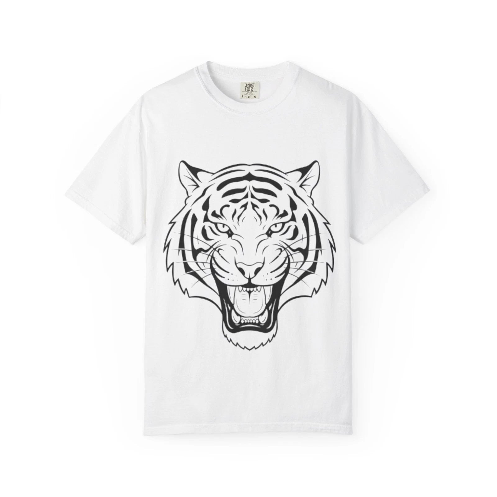 Aggressive Tiger Head T-Shirt - Men’s & Women’s Streetwear - Minimalist Line Art