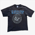 90s Vintage Ramones Blue Rusted Band Logo T-Shirt Large
