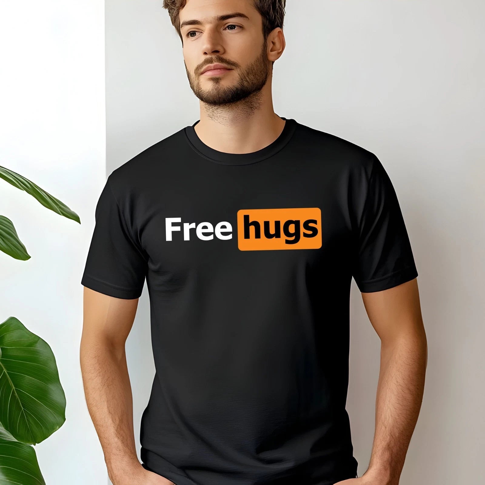 Free Hugs Men's Funny T-Shirt Printed Novelty Joke Birthday Gift Regular Fit Top