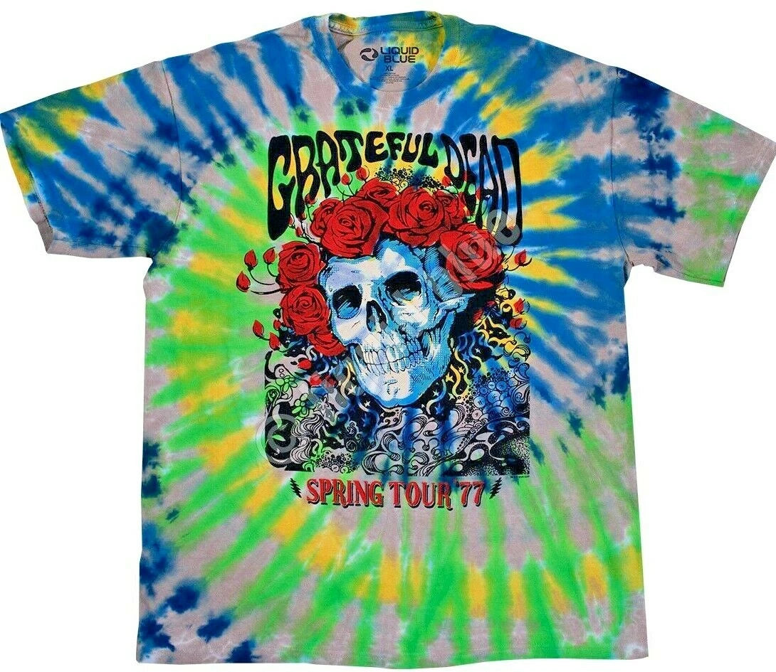 Grateful Dead Bertha Roses Spring 1977 Tour Tie Dye T-Shirt M L XL 2XL Cornell