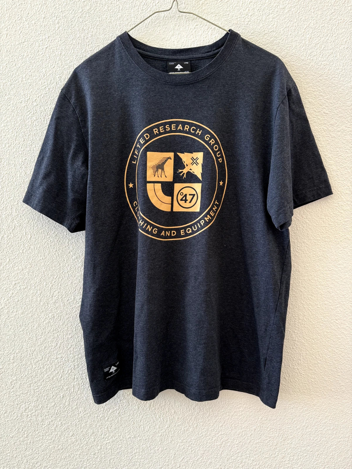 LRG Black Logo Short Sleeve Shirt Size Large Y2K Casual Hip Hop Blast from past!