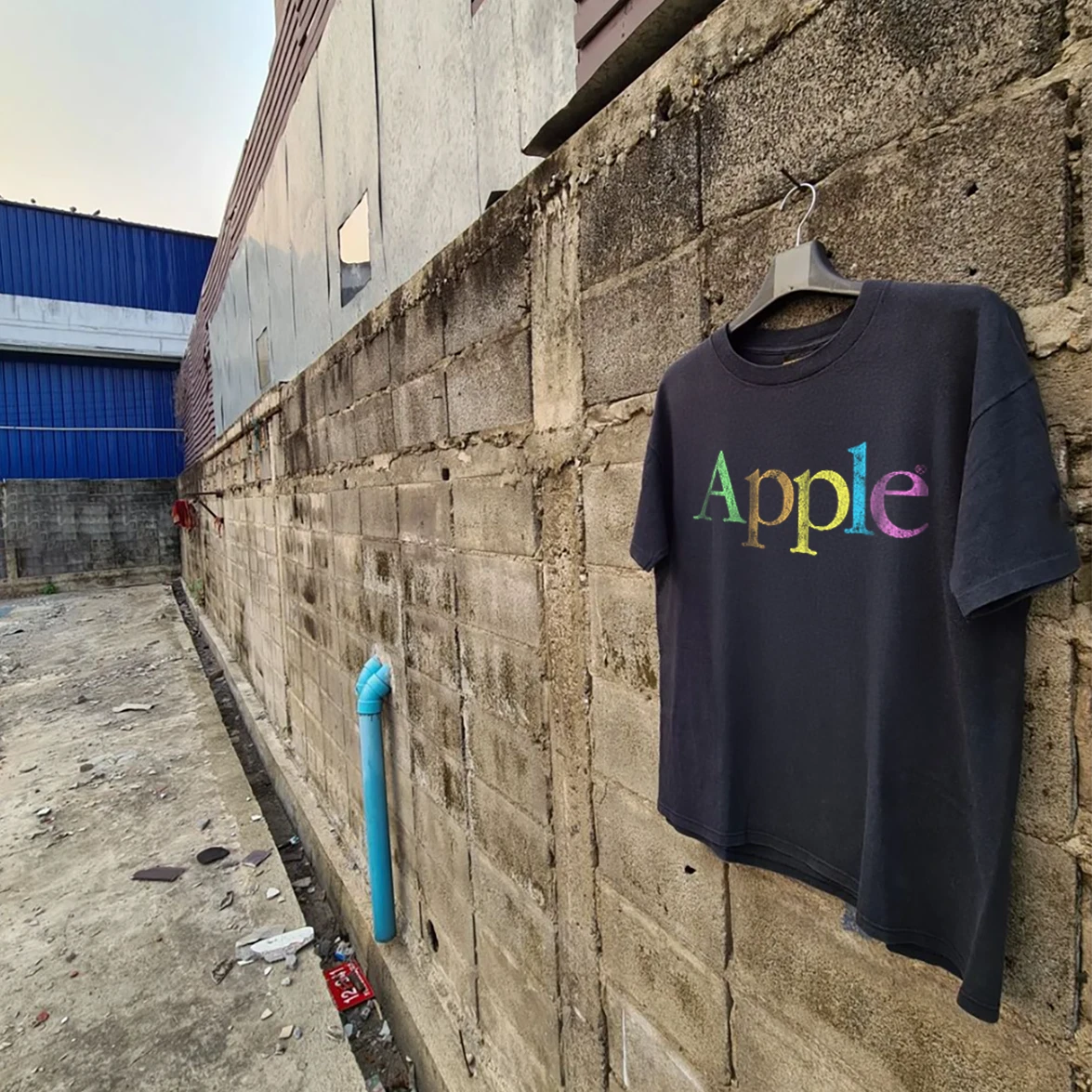 90's Apple Rare T-Shirt Black XXL