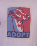vintage 00s Y2K Pop Art Style Adopt a Greyhound T-Shirt Dog Pet Animal SZ M