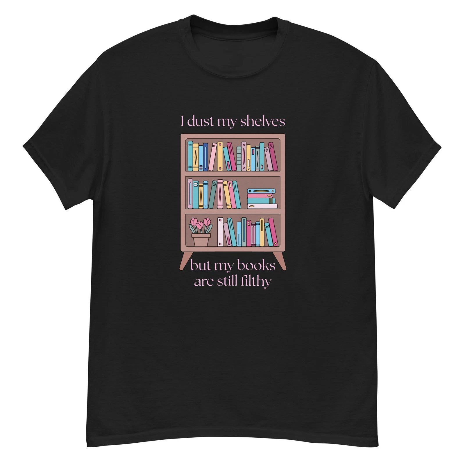 Smut Books Shirt Unisex Black Tee Funny Bookshelf