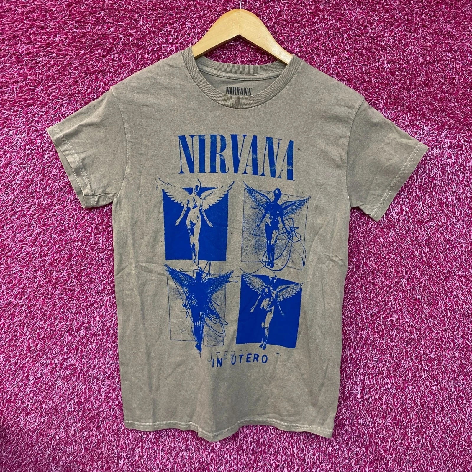 Nirvana In Utero Album Cover Pop Art Angel Grunge Band Tee S
