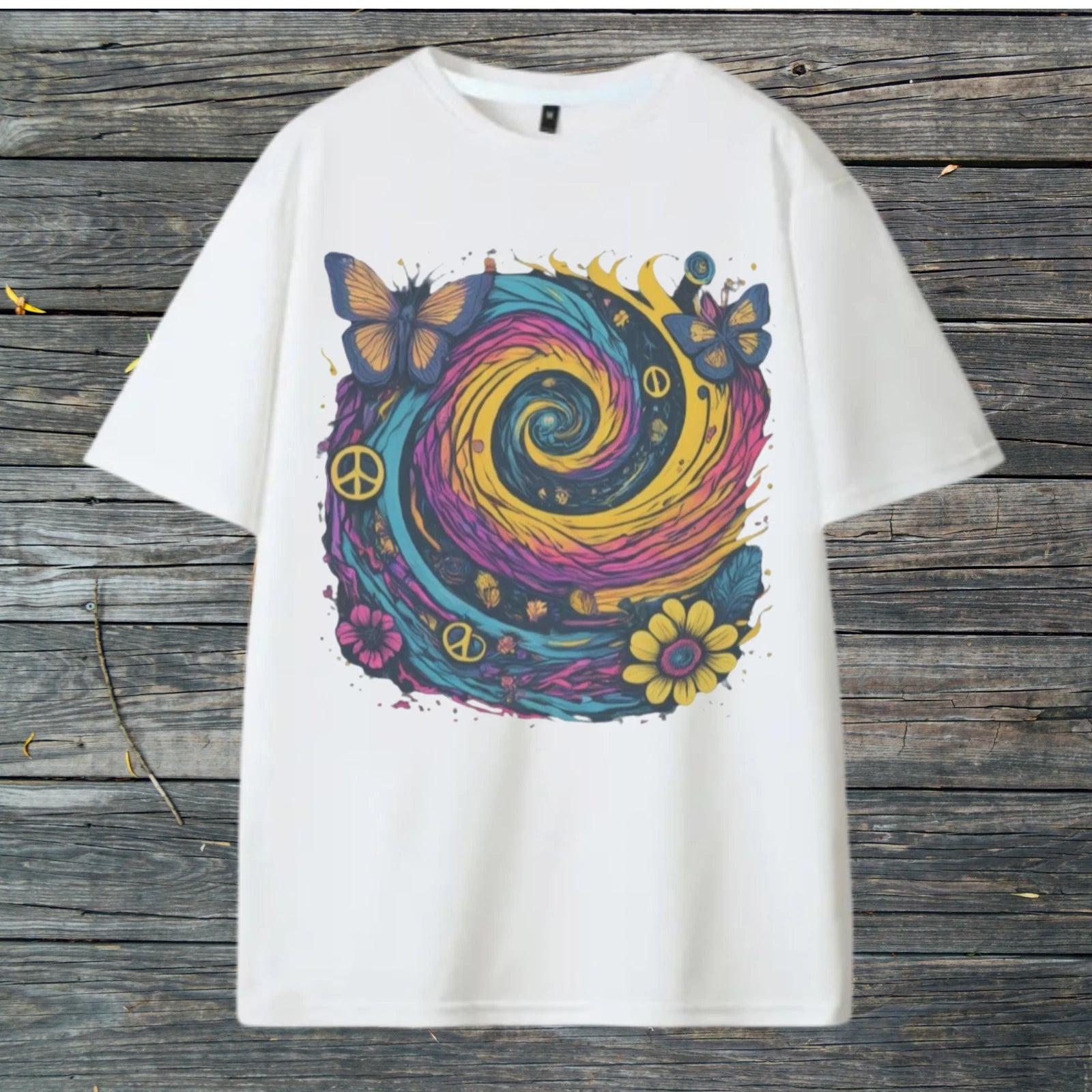 Vintage Psychedelic Butterfly T-Shirt, Retro Hippie Art Tee, Distressed T-Shirt