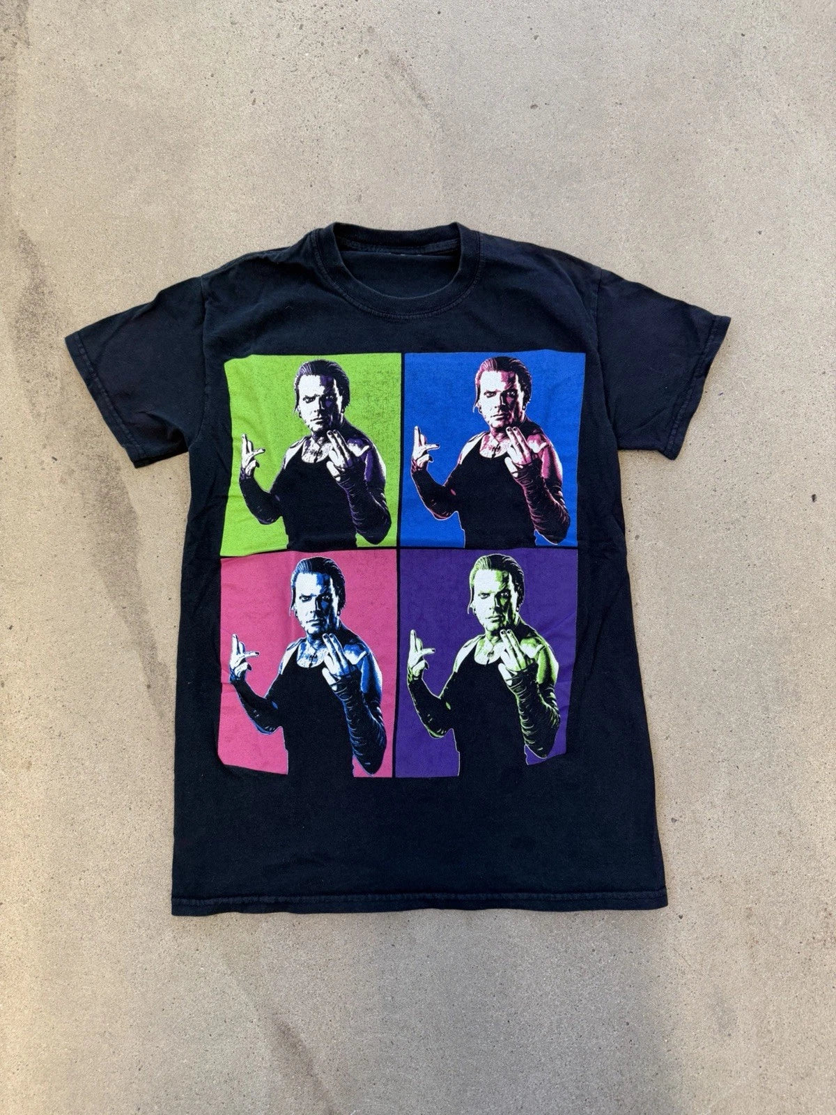 Vintage Jeff Hardy T Shirt Mens Small Black TNA WWE WWF Wrestling Pop Art