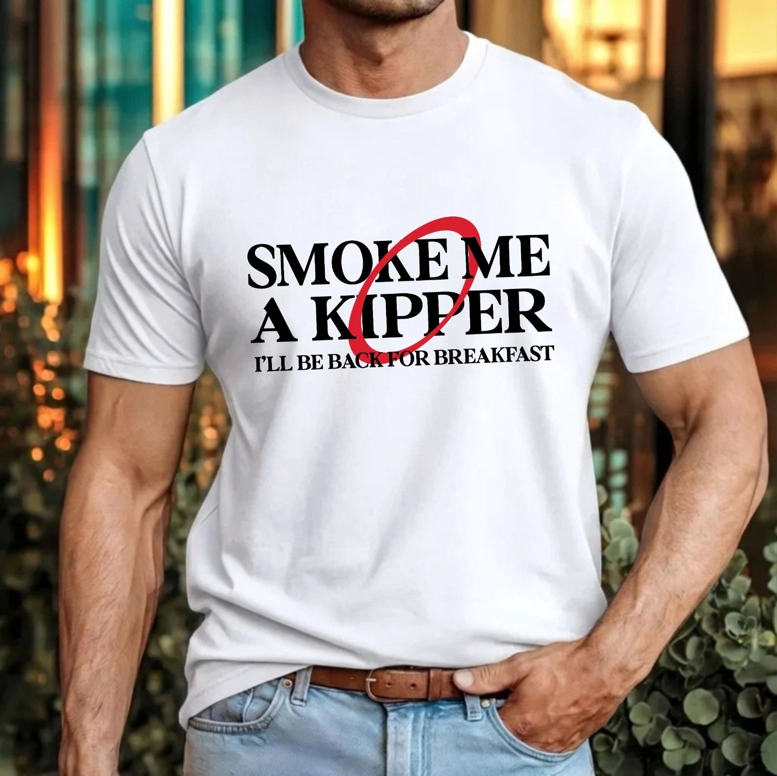 Smoke Me A Kipper T-Shirt I’ll Be Back For Breakfast Funny Dwarf Quote Gift Top
