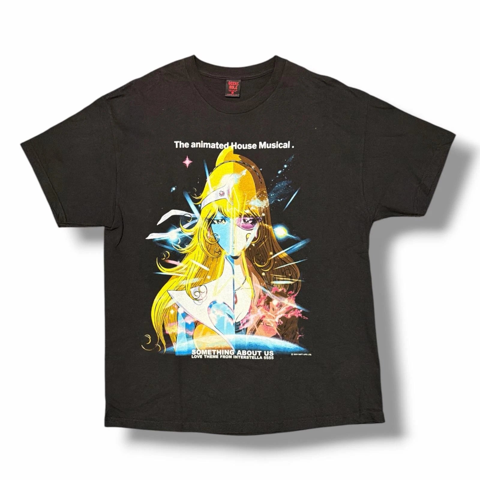 GEEKSRULE  × DAFT PUNK Interstella 5555 Silk screen printed T-shirt, XL 9591M