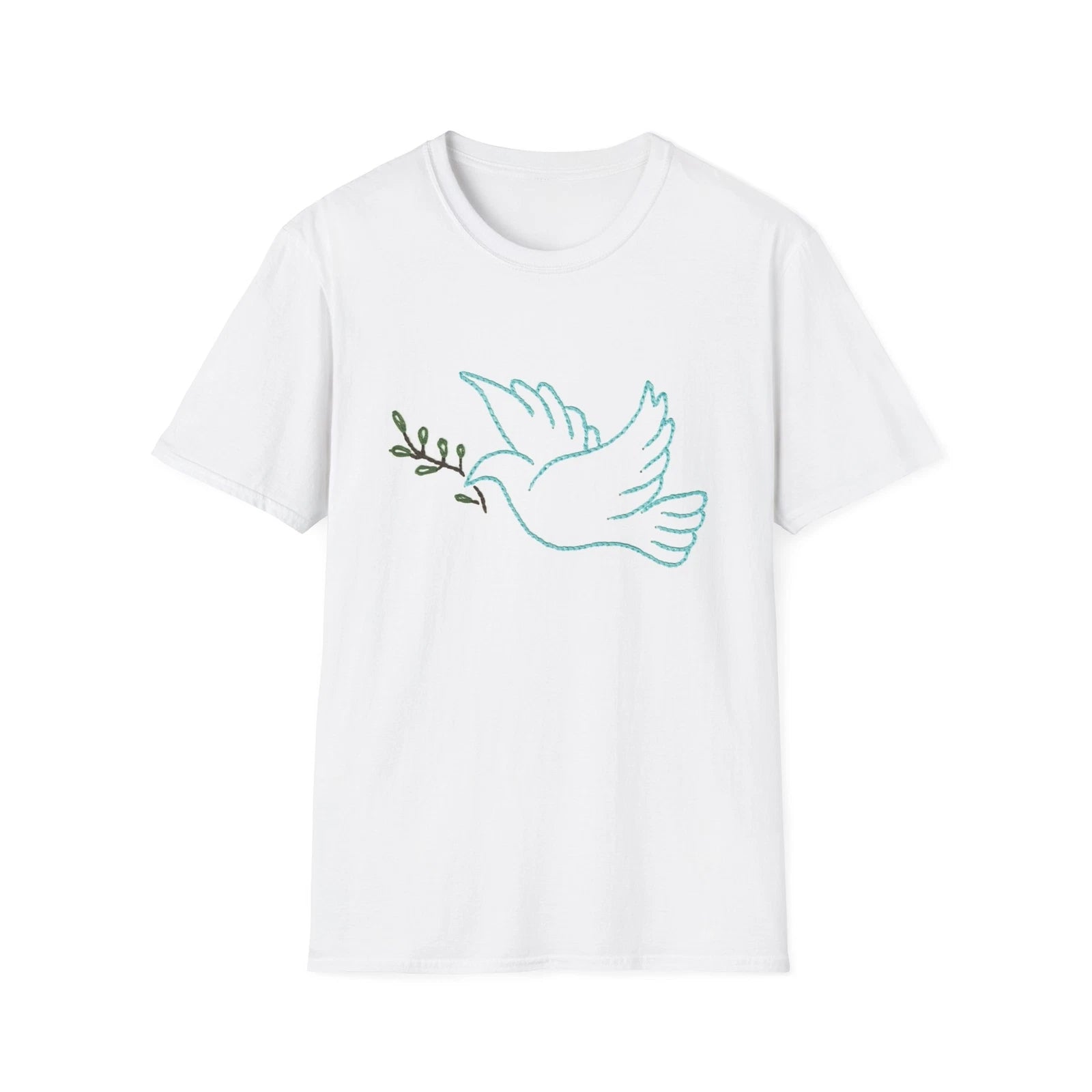 Calm Dove Unisex Softstyle T-Shirt, Peace Tee, Gift for nature lovers, Natural