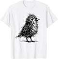Minimal Line Art Minimalist Abstract Sketch Scribble Bird T-Shirt