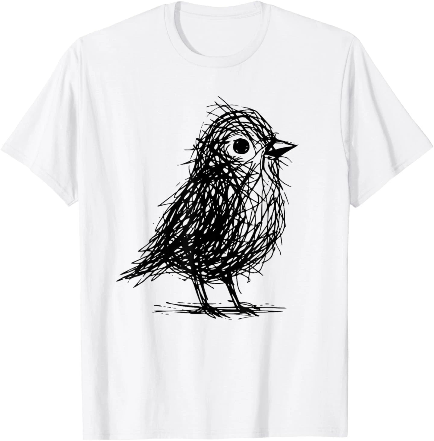 Minimal Line Art Minimalist Abstract Sketch Scribble Bird T-Shirt