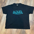 Vintage Von Dutch t shirt black w/blue logo Y2K Skater XXL 100% Cotton