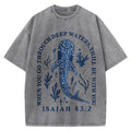 100% Cotton Oversized T-Shirt, Isaiah Whale Shark Vintage Streetwear Unisex Tee