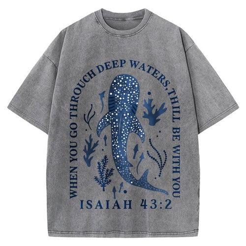 100% Cotton Oversized T-Shirt, Isaiah Whale Shark Vintage Streetwear Unisex Tee