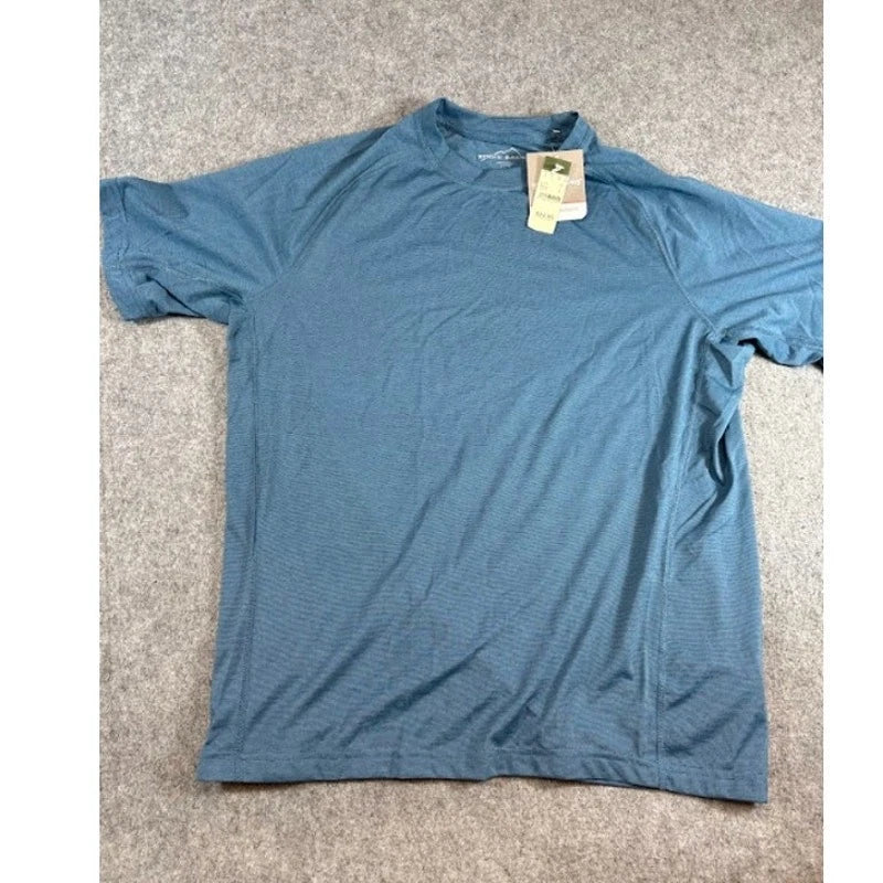 Eddie Bauer Performance Tee Shirt Mens L Blue Athleisure Outdoors Minimalist NWT
