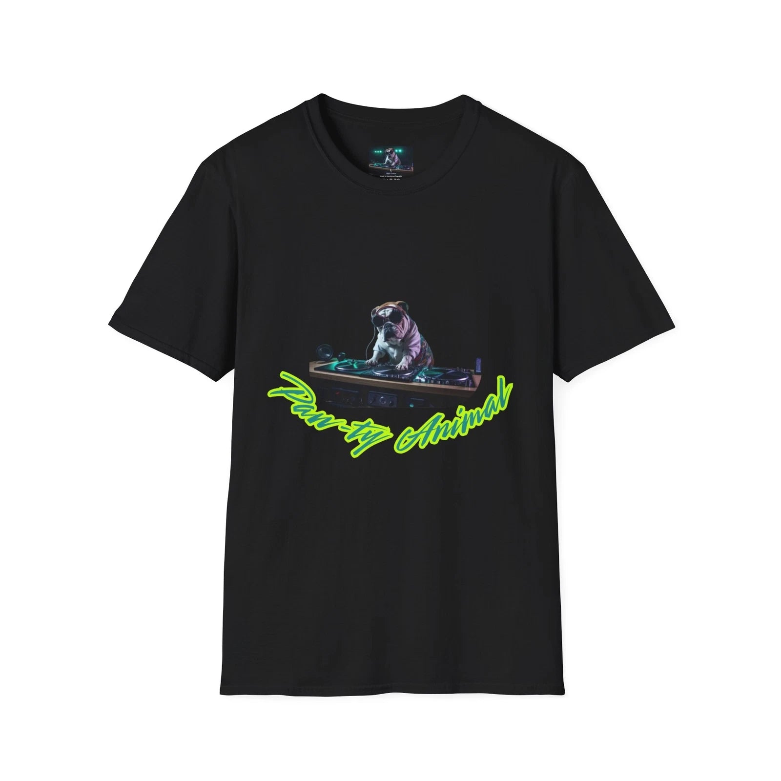 Funny Bulld dog DJ Shirt  Motivational Shirt, Positive Vibes T-Shirt, Minimalist