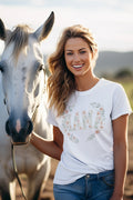 MAMA Floral Graphic Tee Pastel Watercolor Flowers Boho T-Shirt Women’s A197