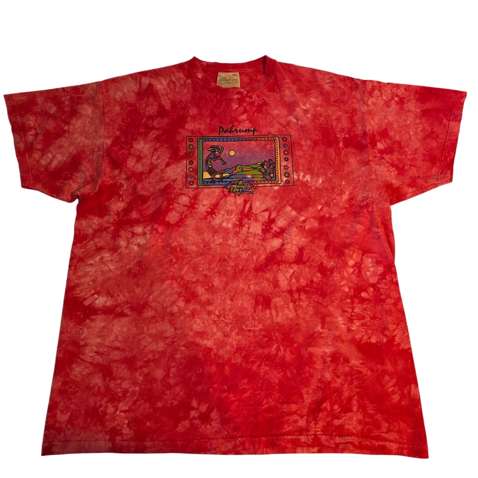 The Mountain Pahrump Kokopelli Tie Dye T-Shirt XXL Red Souvenir Boho Gorpcore
