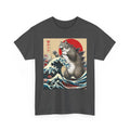 Catzilla Cat Funny T Shirt Japanese Art Ocean Waves Humor Horror Graphic Tee