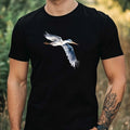 Mens Watercolour Flying Bird Motif Cotton T-Shirt Size XS to 5XL