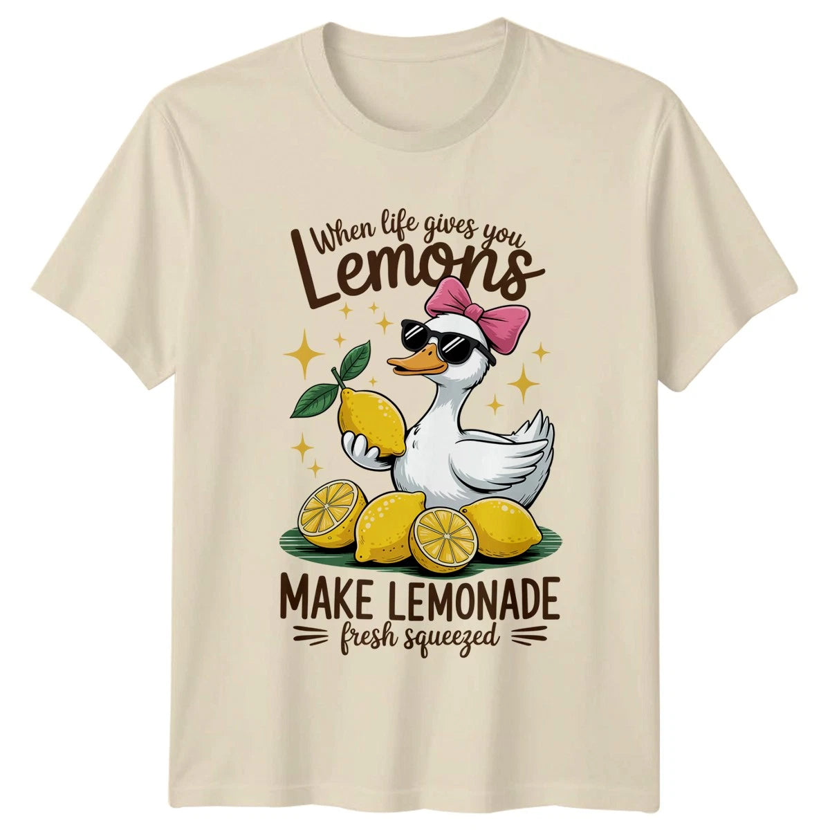 When Life Gives You Lemons Womens T-Shirt Funny Duck Quote Birthday Gift For Her
