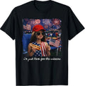 Just Here for The Wieners Funny 4th of July Girl Face Meme T-Shirt