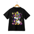 Mardi Gras Unicorn Graphic T-Shirt Carnival Fantasy Cute Party Tee Unisex