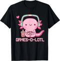Gamesolotl Axolotl Video Games Kawaii Anime Gamer Boys Girls Gift Unisex T-Shirt