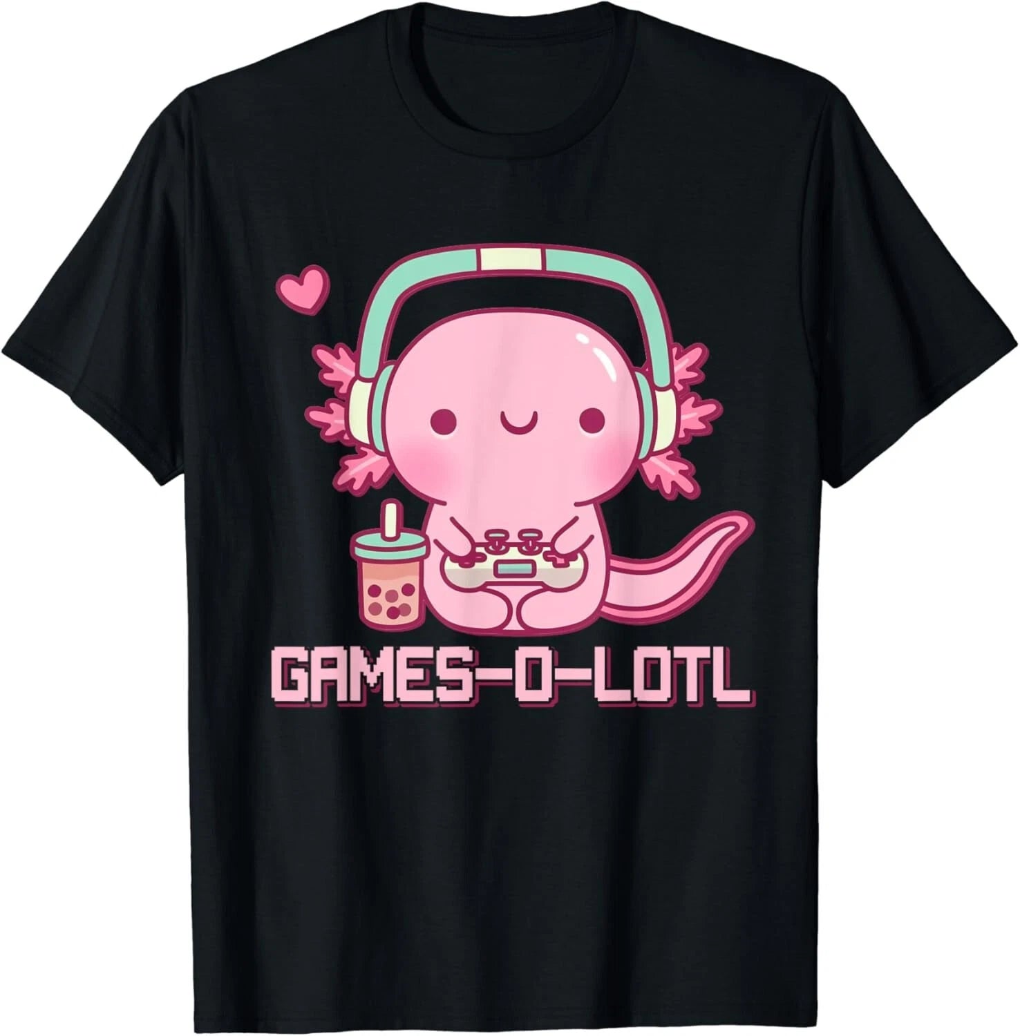 Gamesolotl Axolotl Video Games Kawaii Anime Gamer Boys Girls Gift Unisex T-Shirt