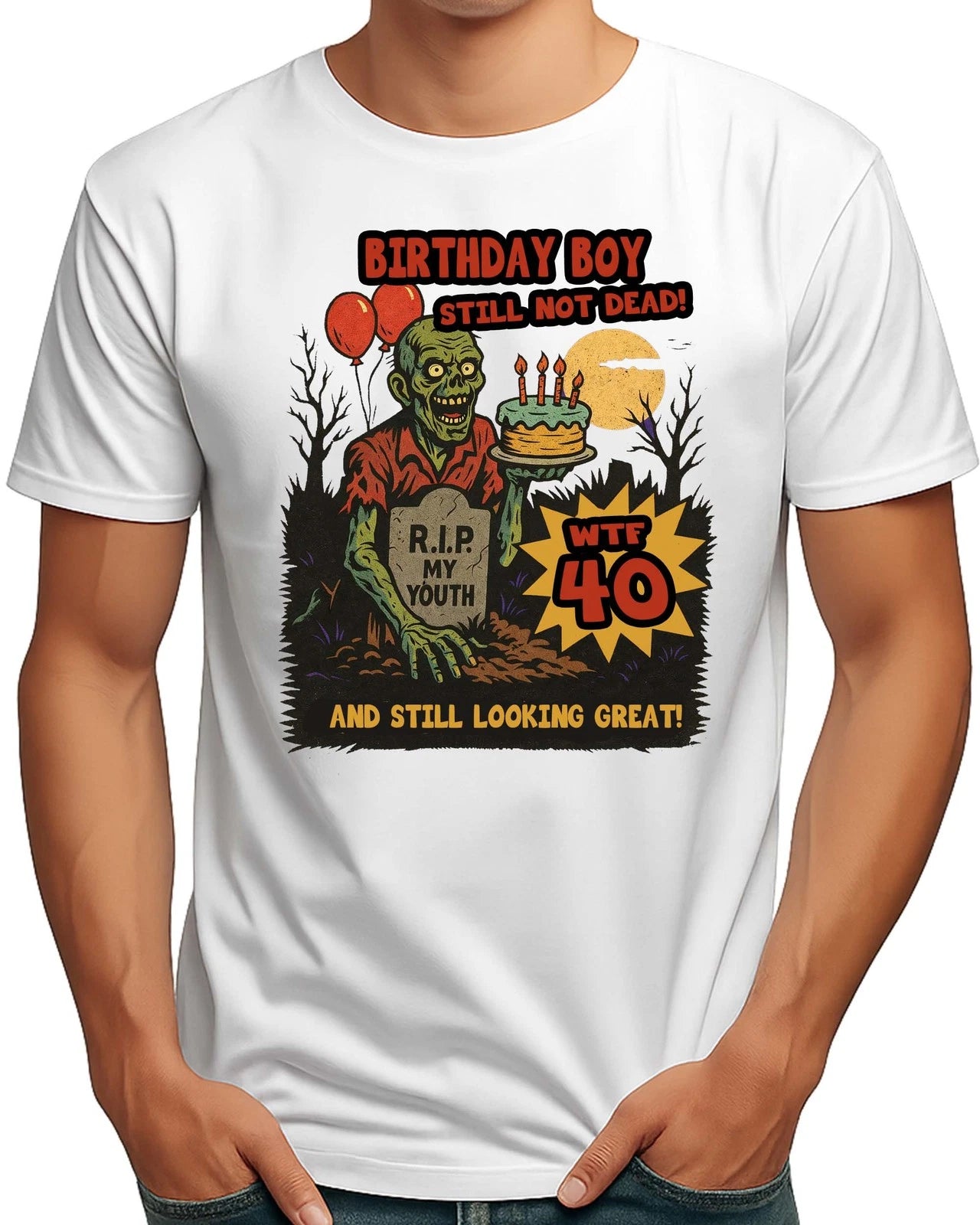 GOTHIC HORROR MENS 40th BIRTHDAY T-SHIRT FUNNY PRESENT