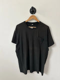 Vintage Blank Shirt Mens XL Black 90s Fade Pocket Tee