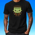 Mens Kawaii Frankenstein Motif Cotton T-Shirt Size S to 5XL