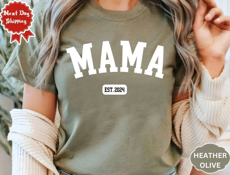 Personalized Mama Est T-shirt, Mothers Day Gift, Gift for Mom, Mama T shirt