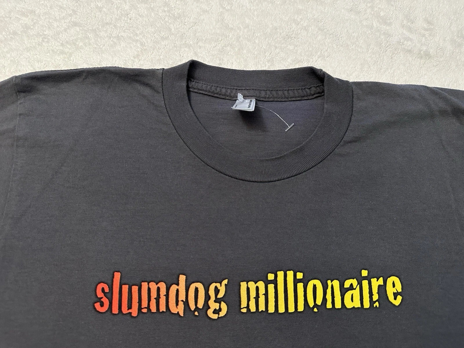 Vintage 2000s Y2K Slumdog Millionaire Movie Promo Film Release T-Shirt, S NEW