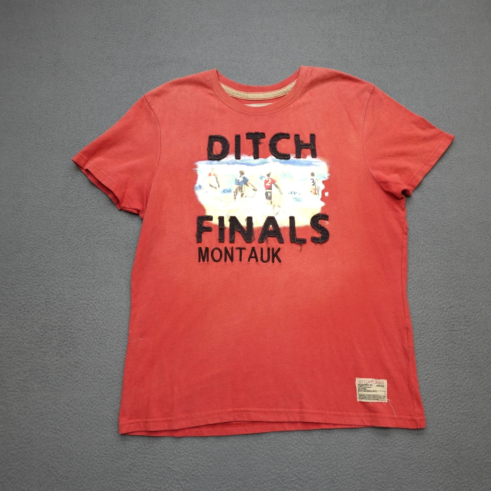Ditch Plains T Shirt Men's Size L Orange Surf Short Sleeve Surfing Grunge Y2K
