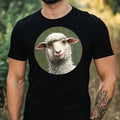 Mens Funny Sheep Face Motif Cotton T-Shirt Size XS to 5XL