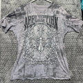 Affliction Graphic T-Shirt XL Gray Excellent Y2K Moto Distressed (1624)