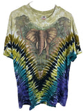 Vintage Liquid Blue Elephant Shirt Tie Dye Single Stitch Tezh Modarressi Size XL